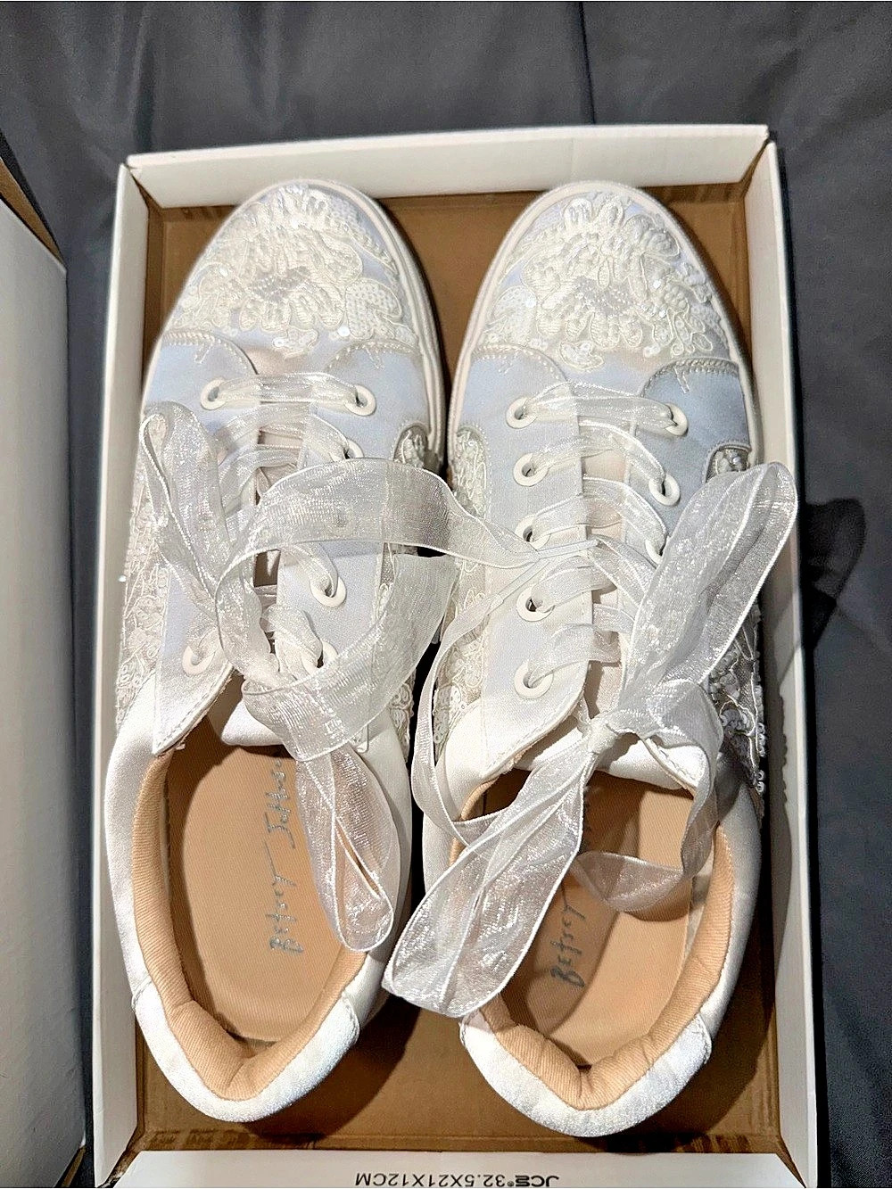 Betsey Johnson Theaa Ivory Platform Sneaker Floral Wedding Sneakers